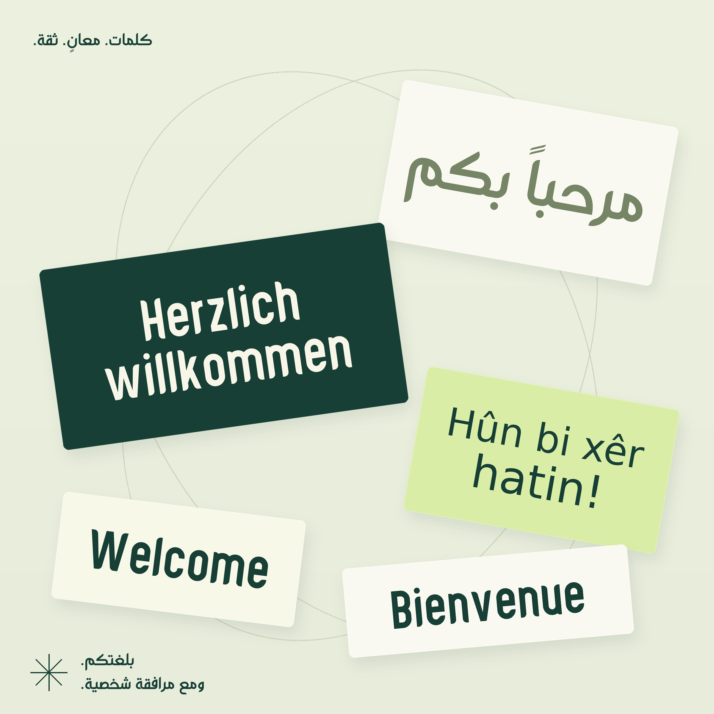 مرحباً بكم · Hûn bi xêr hatin! · Herzlich willkommen · Welcome · Bienvenue